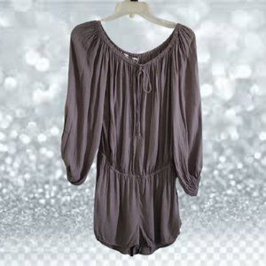 Young Fabulous & Broke Gray Long Sleeve Romper